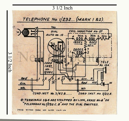 Gpo telephone 232 mark 1 - no, (mark